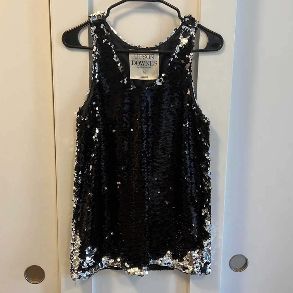 Upson Downes by William Anzevino Flip-Sequin Long Tank